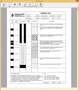 Well Logger™ Print Preview Screen